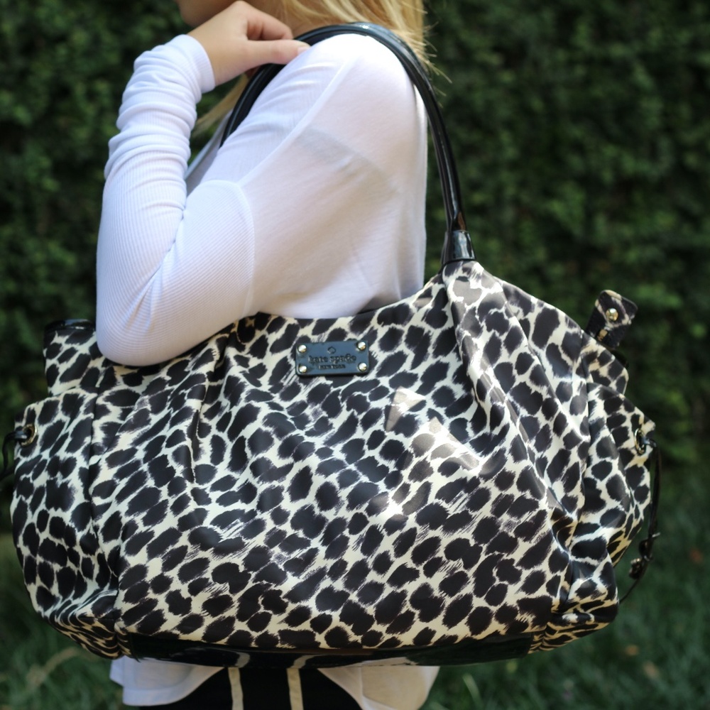 Kate Spade Stevie Diaper Bag in Black Leopard